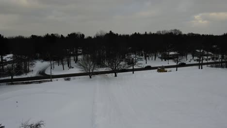 busy traffic during winter on a local street