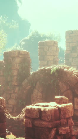 antiguas ruinas en una jungla tropical