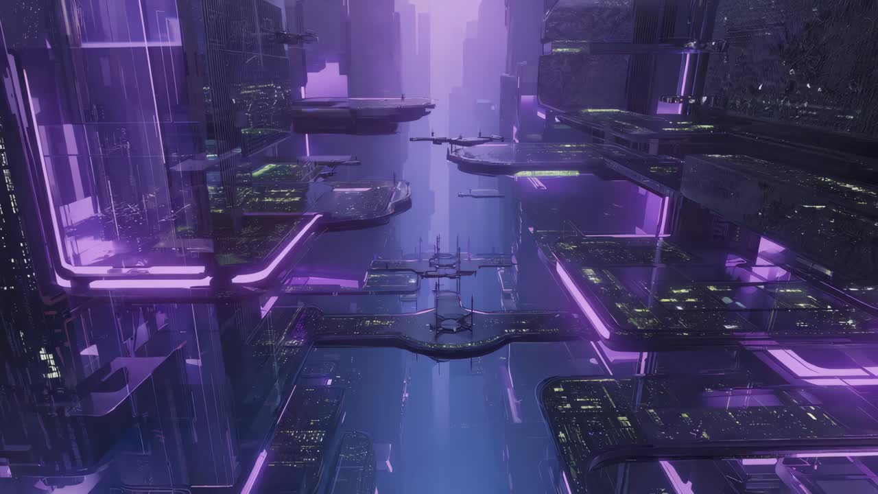 el paisaje urbano cyberpunk futurista