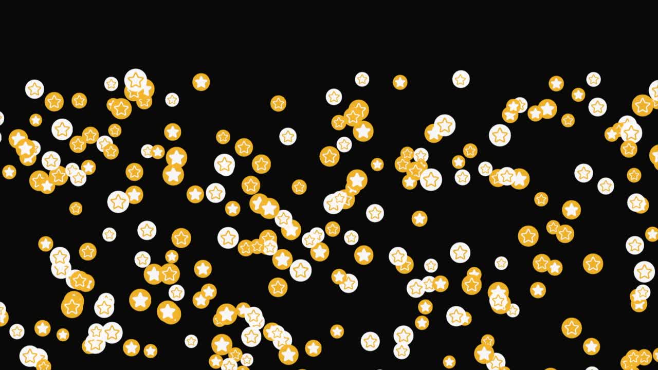 金色の星のコンフェッティ 黒い背景