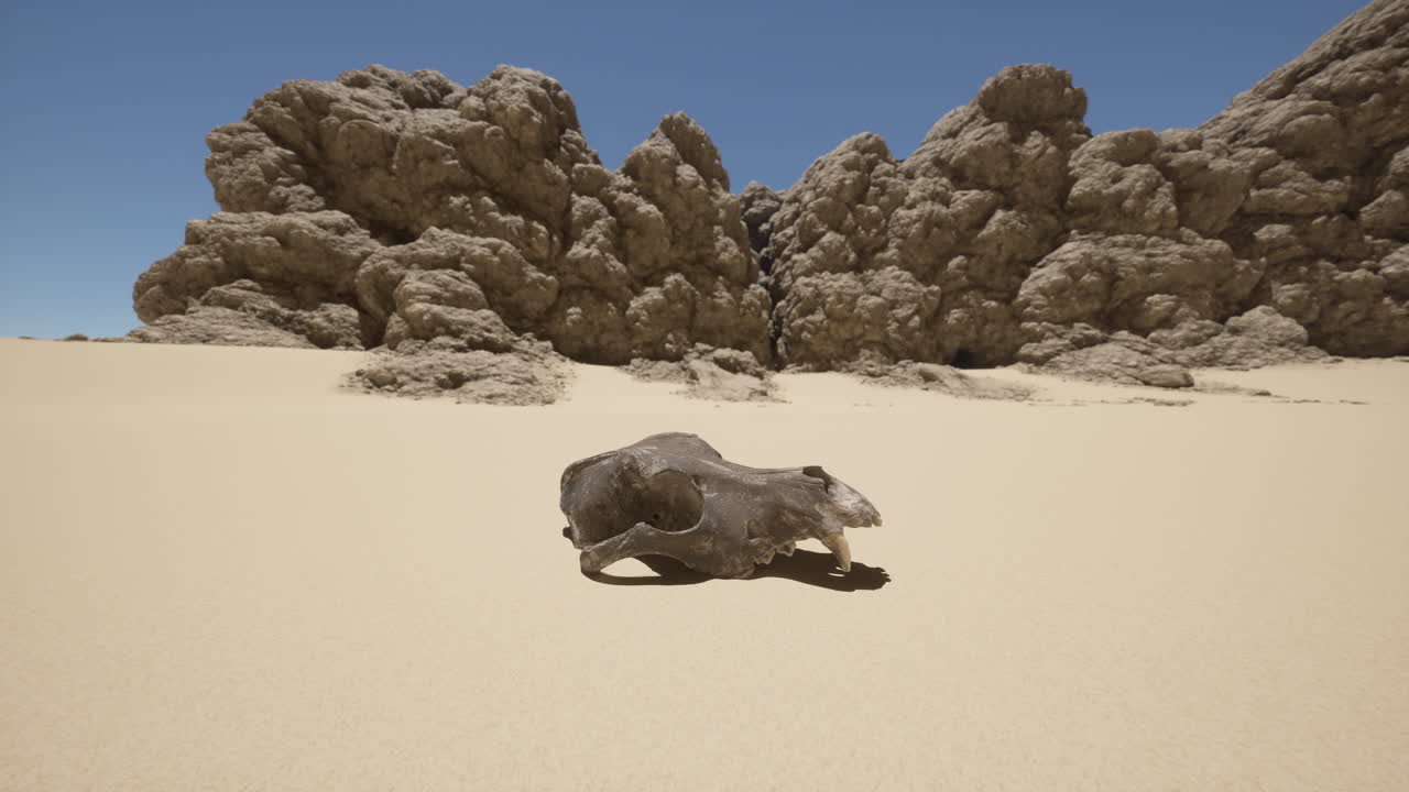 사막에 있는 두개골