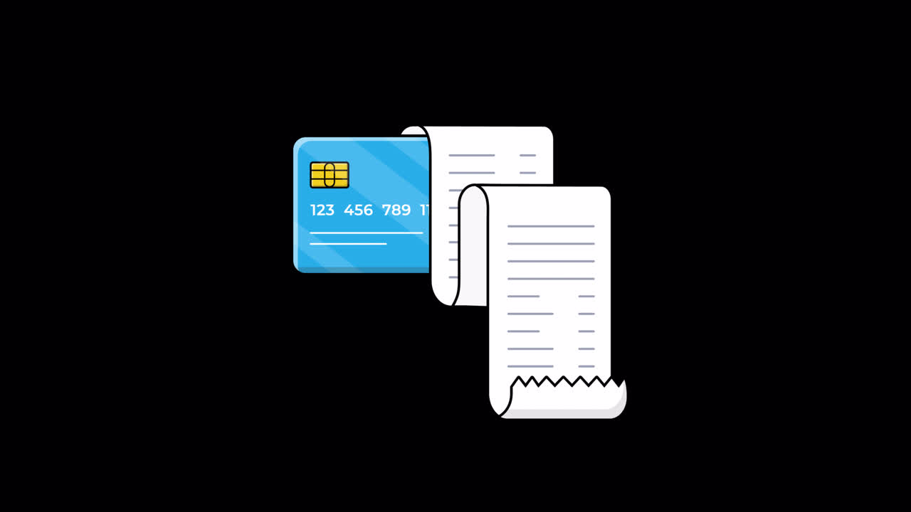 Animated Credit Card with Scrolling Financial Statement
