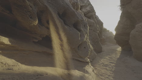 sand flowing through a canyon