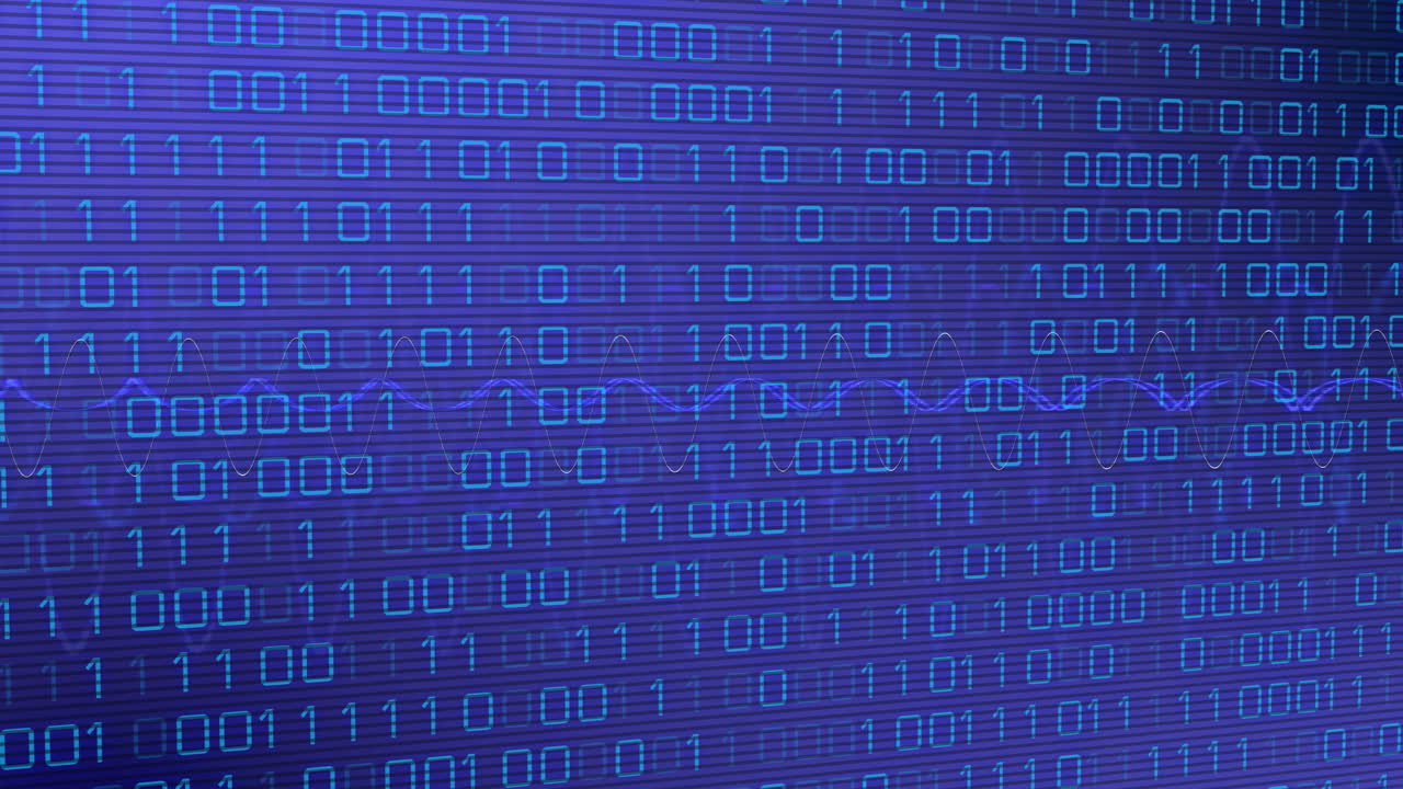 Animation of binary coding over dna strand