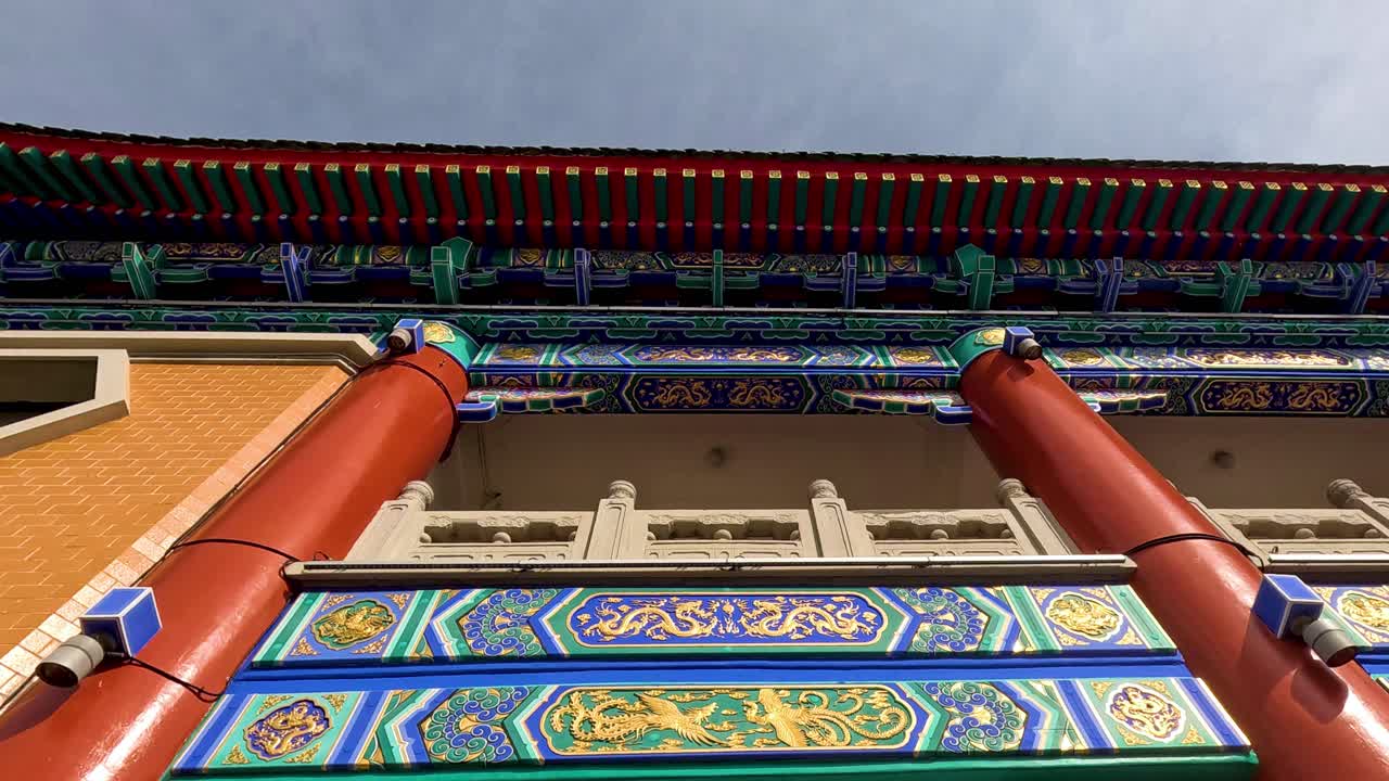 Detailed view of temple architecture and decorations