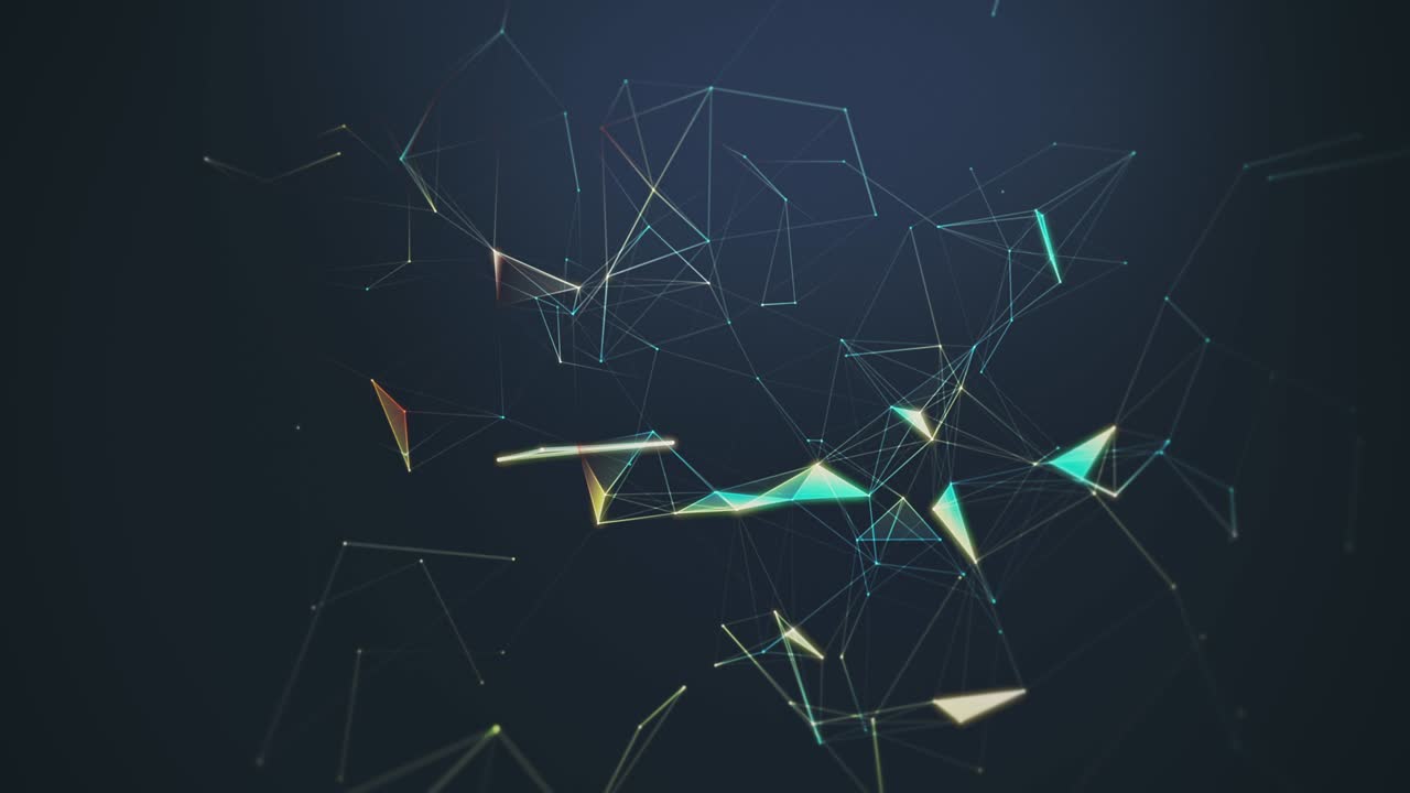 Abstract digital background with connected polygons loop