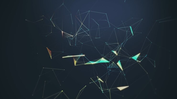 Abstract digital background with connected polygons loop