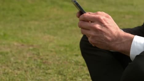 handsome businessman using his smartphone