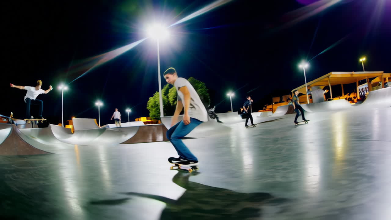 Skateboarding at Night