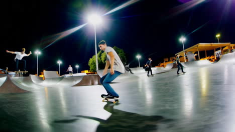 skateboarding at night