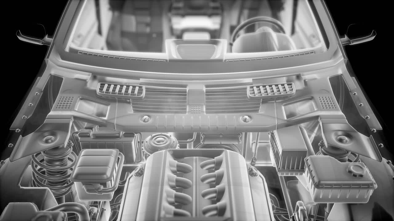 motores de automóviles detallados y otras piezas