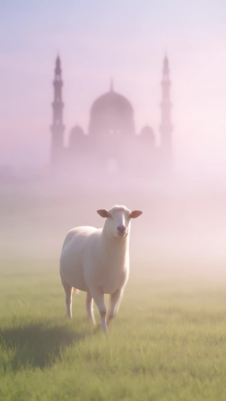Mesquita Eid al-Adha Fundo Islâmico 4K.