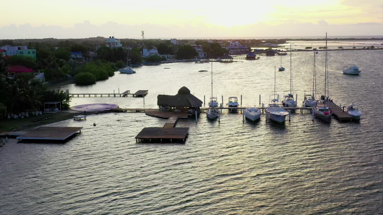 Suggestive sunset on jetty of Las Calderas Bani Bay, Dominican Republic