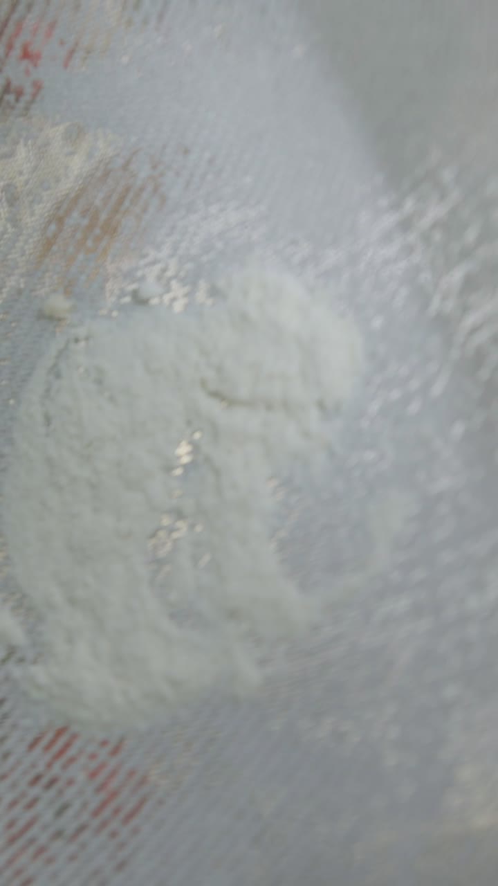 Close-up of white flour or powder