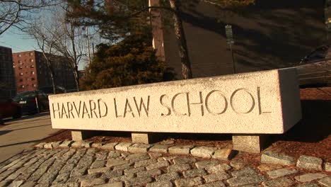 the harvard law school sign