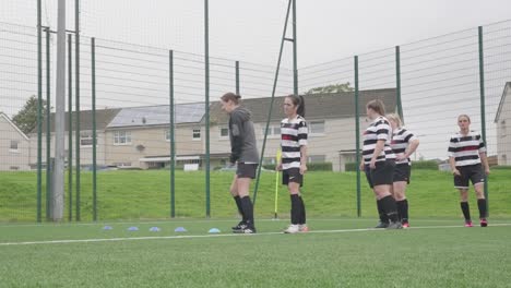 gretna ladies football team players warming-up, scottish women’s sport