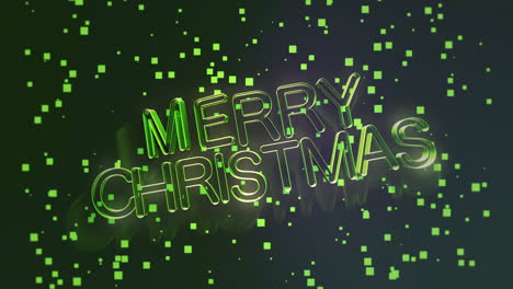 modern merry christmas text on a vivid green gradient with dots