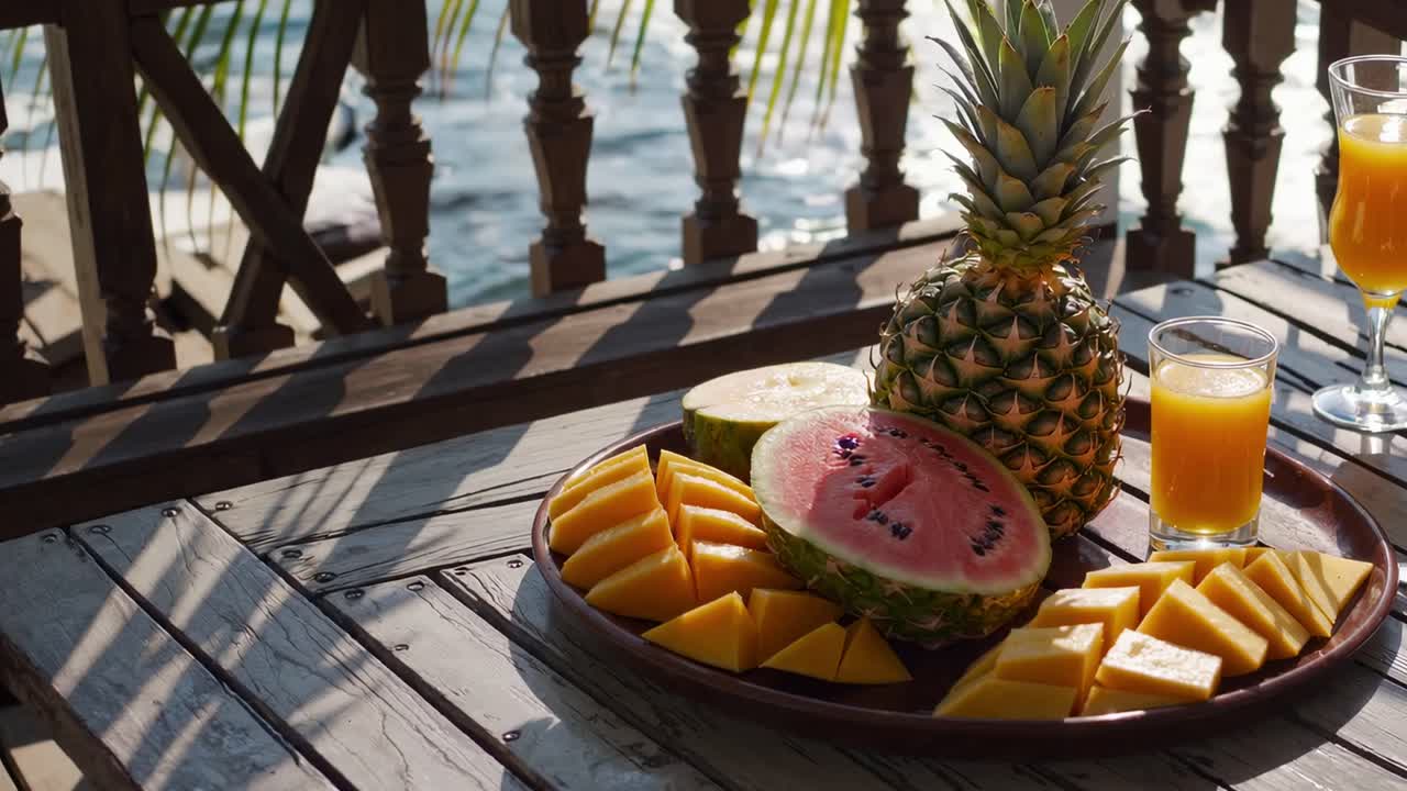 신선한 열대 과일