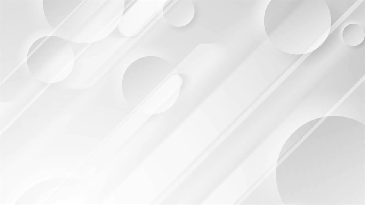 rayas lisas blancas grises y círculos brillantes fondo de movimiento tecnológico abstracto