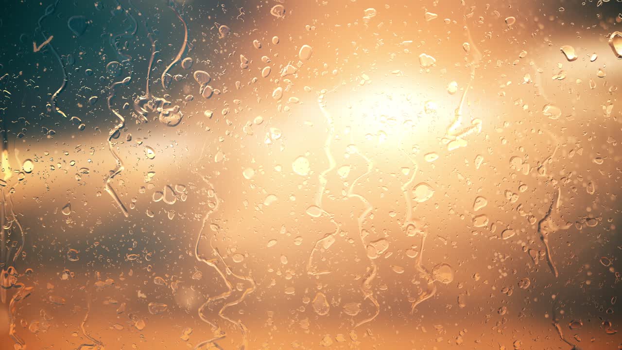 Raindrops on a Window with Sunlight