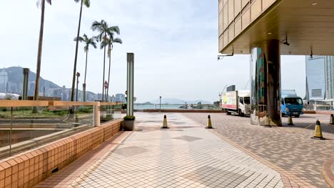 a peaceful view of hong kong's waterfront