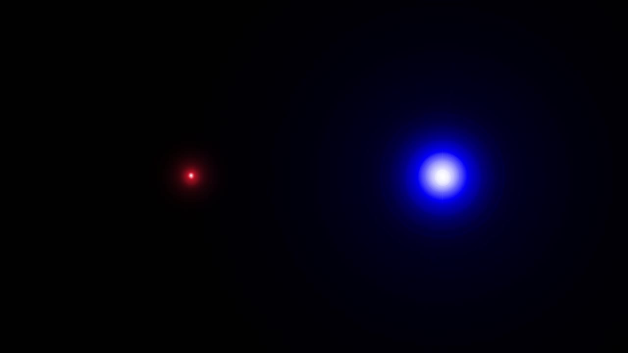 Red and Blue Glowing Orbs Pulsating on Black Background