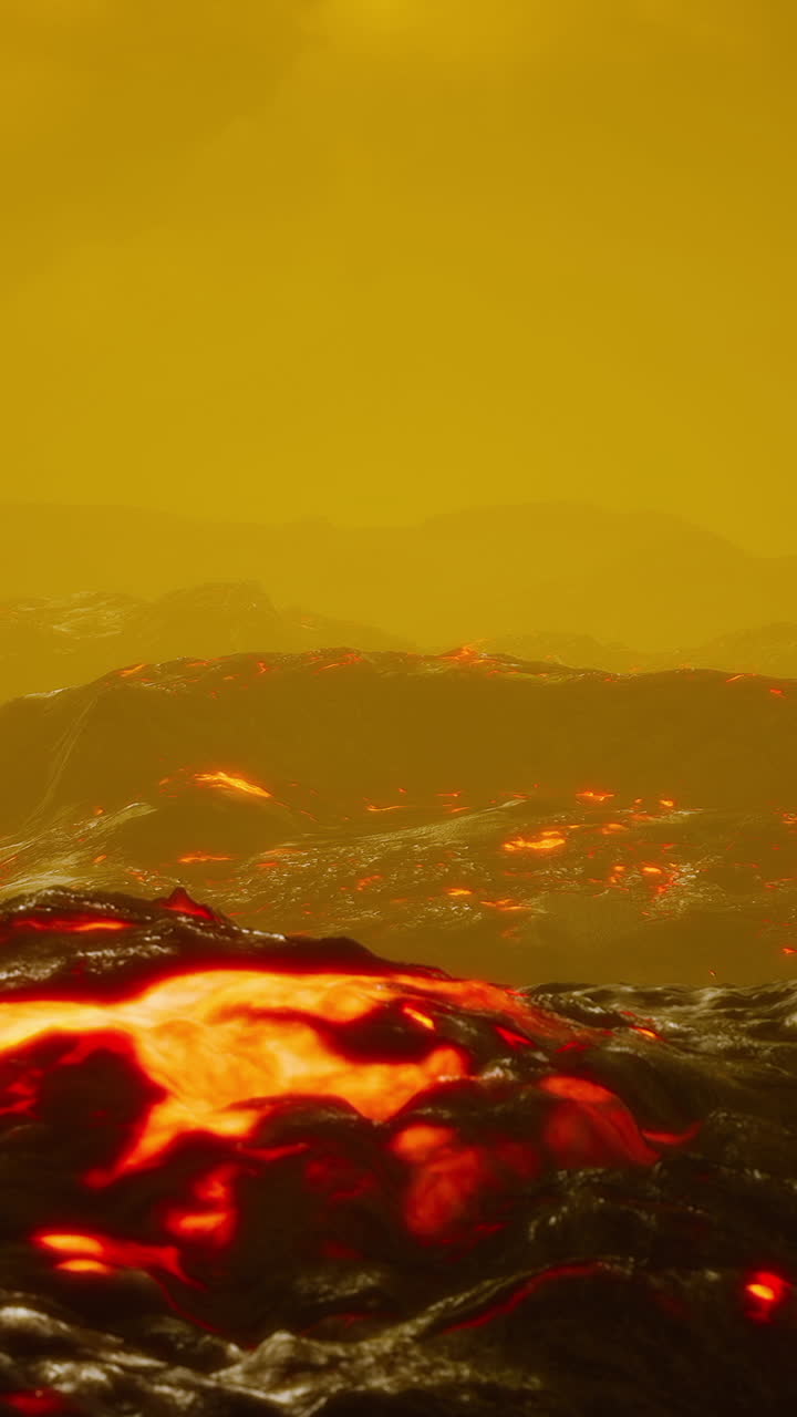 Paesaggio vulcanico con flusso di lava