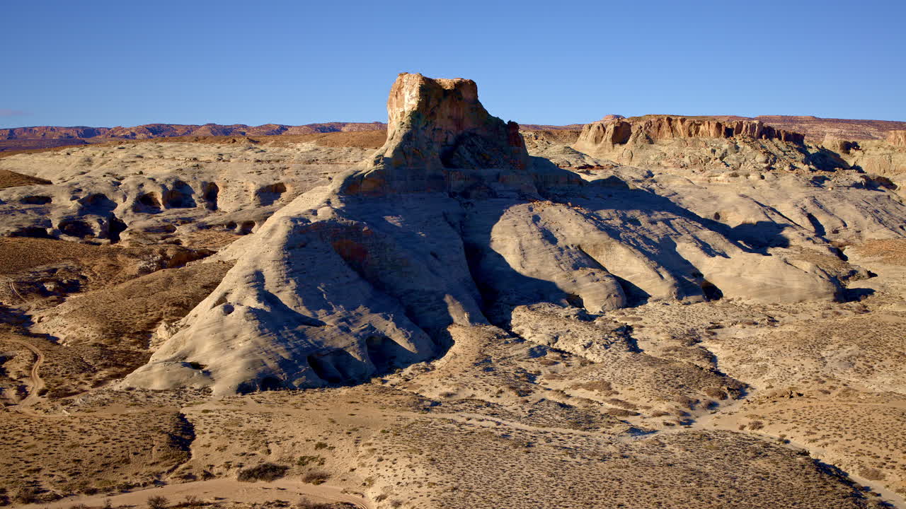 Striking drone shot of the toadstool hoodoos, highlighting vivid earth tones and sculpted rocks.
