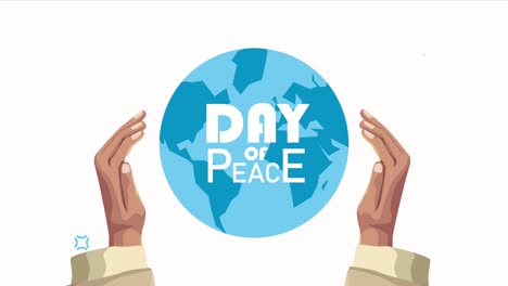 international day of peace lettering with earth planet