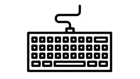 gráfico de movimiento de línea de teclado