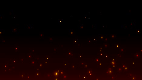 abstracto aislado fuego brillantes y partículas brillantes aisladas en negro