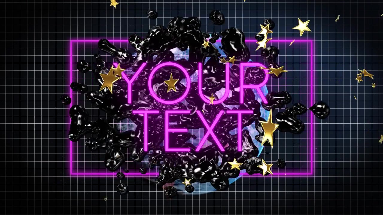 Animation of your text over shapes and stars