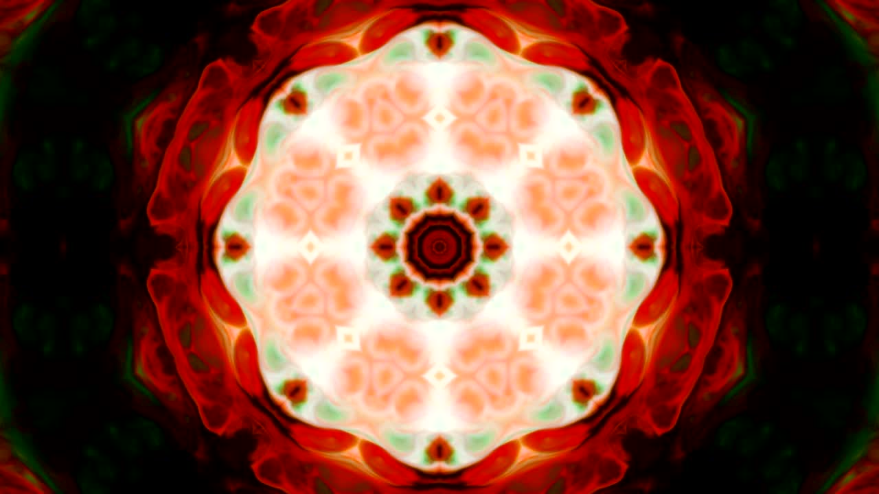 movimiento de caleidoscopio: círculos geométricos y formas de estrellas