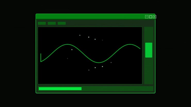 Digital Oscilloscope Waveform Display on Computer Screen