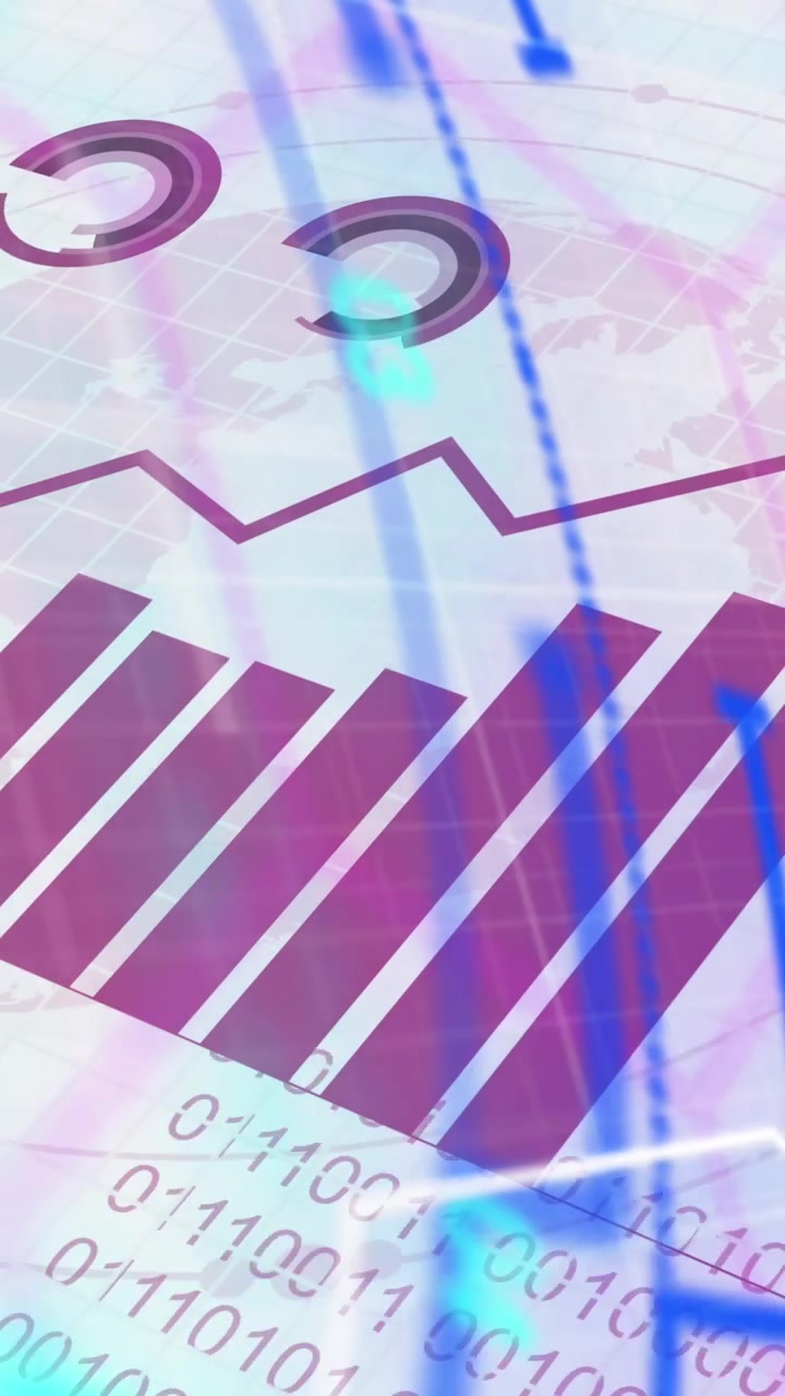 Animation of financial data processing over statistics