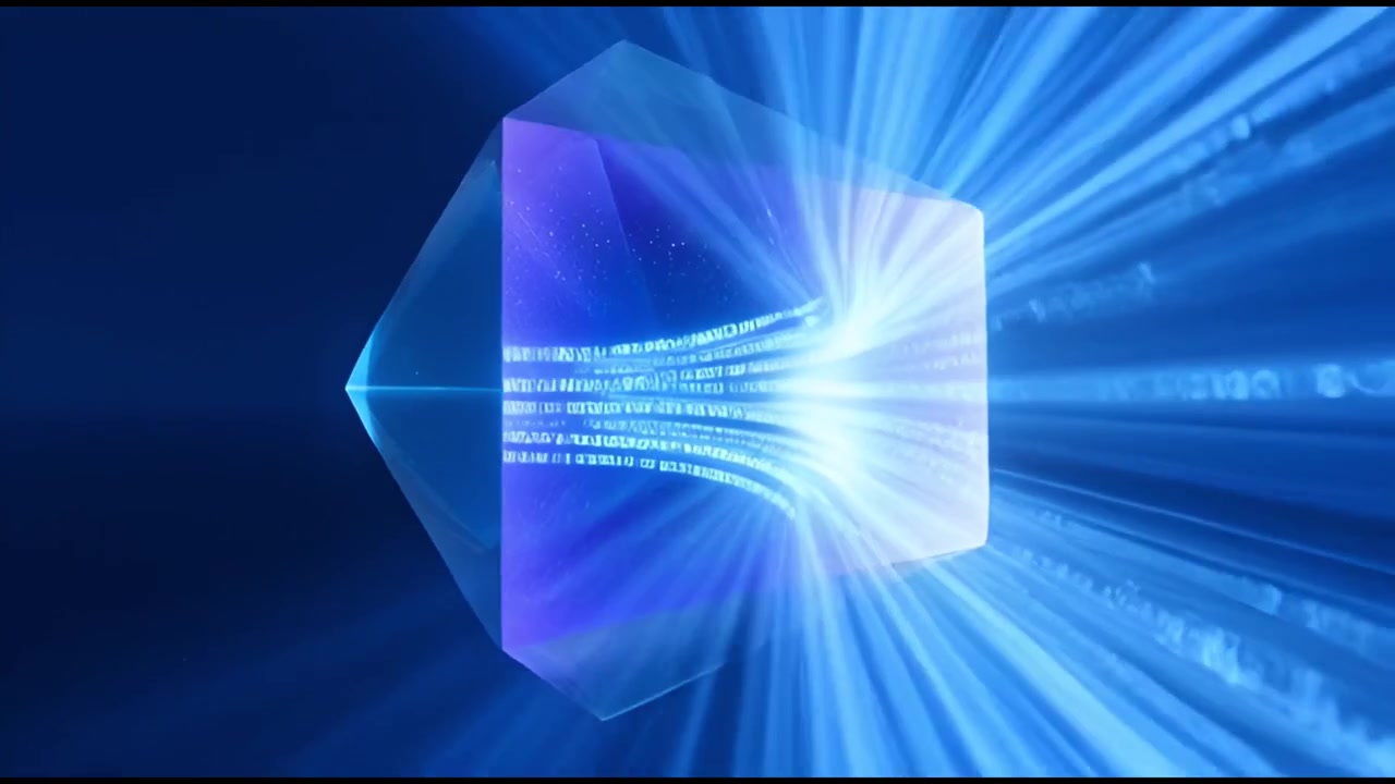Abstract Geometric Shape Processing Digital Data into a Light Beam