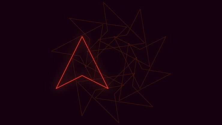 Glowing geometric shape composed of glowing triangles