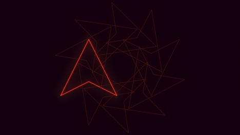 glowing geometric shape composed of glowing triangles