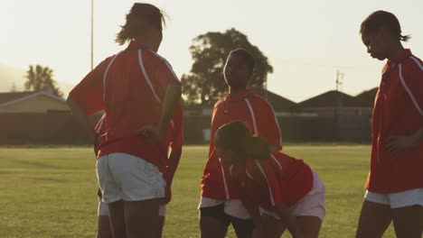 young adult female rugby team