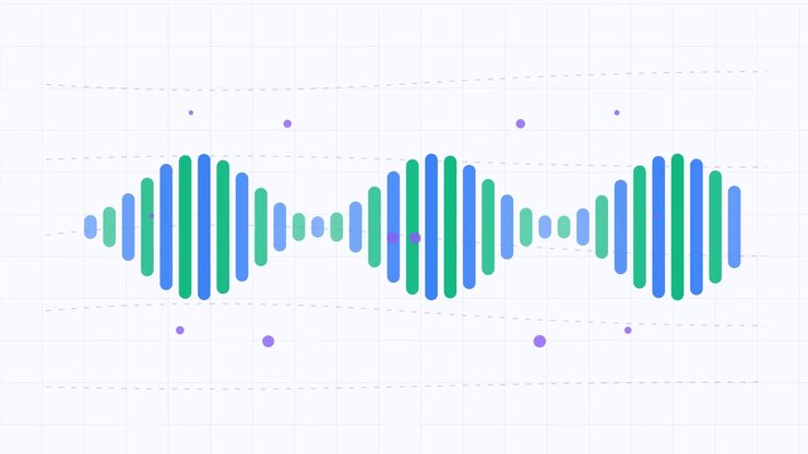 Animated Audio Waveform Visualization with Pulsing Dots