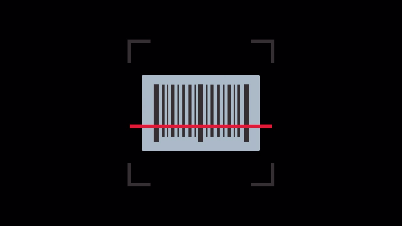 Animated Barcode Scanning Process with Red Laser Line
