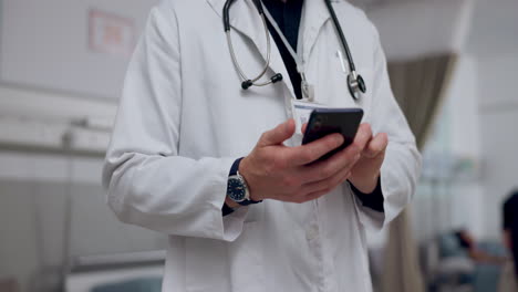 Doctor,-hands-and-phone-for-hospital