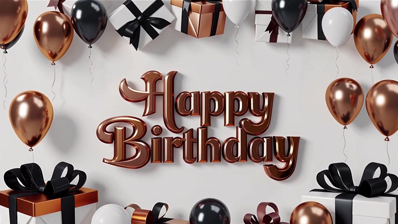 Sfondo di compleanno con palloncini e regali