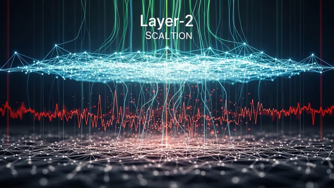 Visual Representation of Layer-2 Scaling Technology: Exploring Connectivity and Data Flow in a Dynamic Network Environment