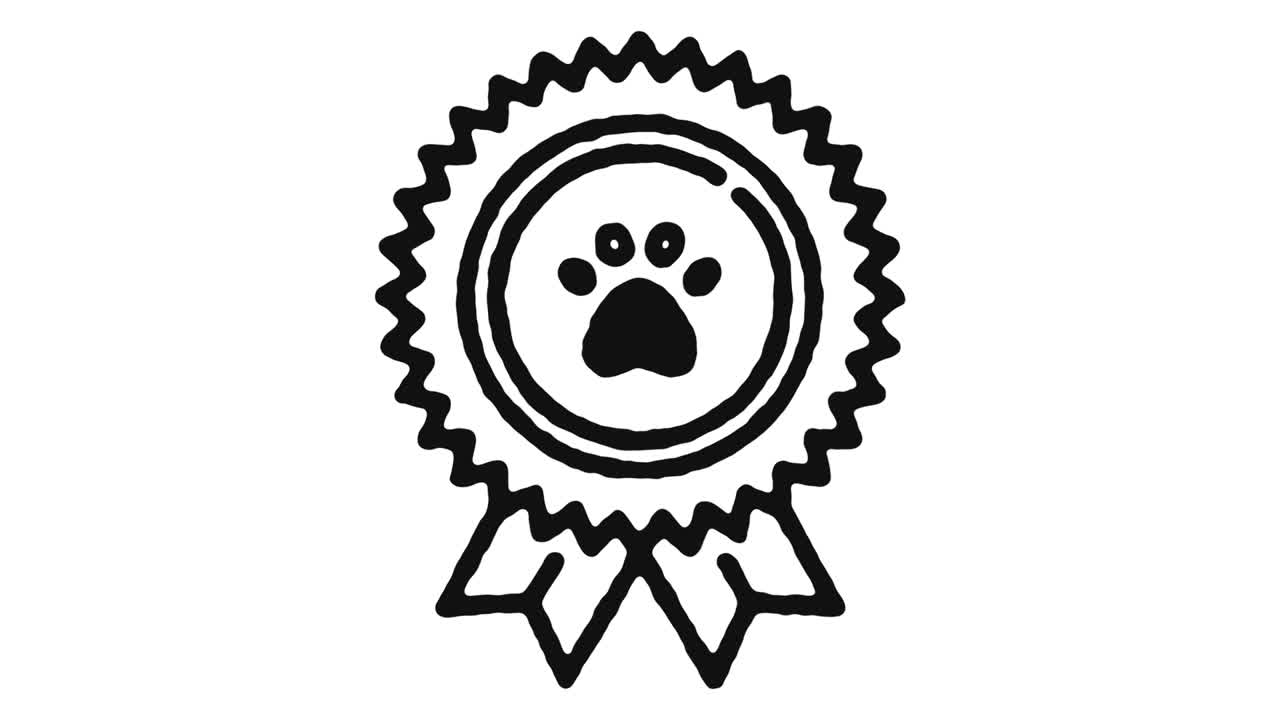 애완동물 관리 아이콘 애니메이션 영상 & 알파 채널