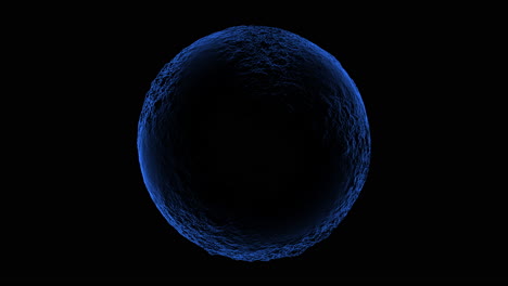 esfera líquida azul futurista y abstracta en el espacio oscuro