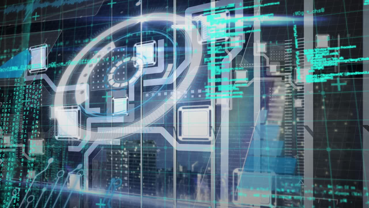 Animation of scope scanning and data processing over grid