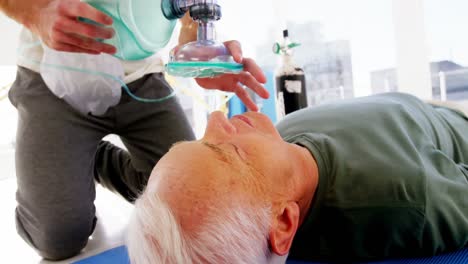 male paramedic during cardiopulmonary resuscitation training