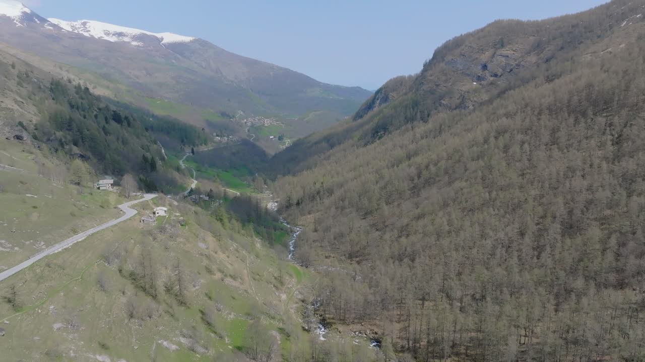 Stunning aerial view of the majestic Po Valley in Italy, surrounded by towering mountain ranges