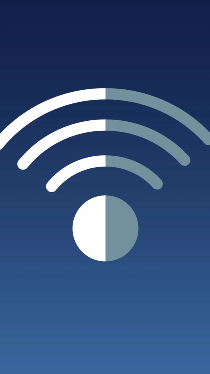 Animazione dell'icona Wi-Fi su sfondo blu